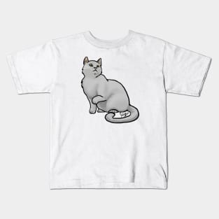 Cat - Eurpoean Shorthair - Gray Kids T-Shirt